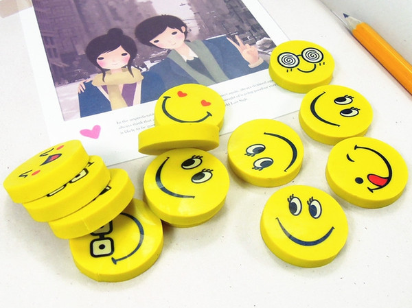 Cute smiling face emoji eraser smile lovely eraser funny face smile style rubber Kids gift creative stationery