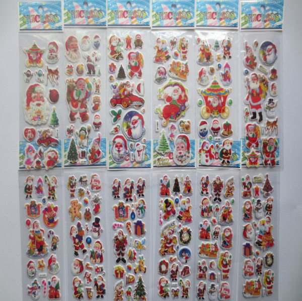 12 style Christmas Santa Claus Sticker for kids children children's day chirstmas gifts