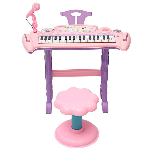 Pink 37 Key Kids Electronic Keyboard Piano Organ Toy/Microphone Music Play kids Educational Toy Gift For Children