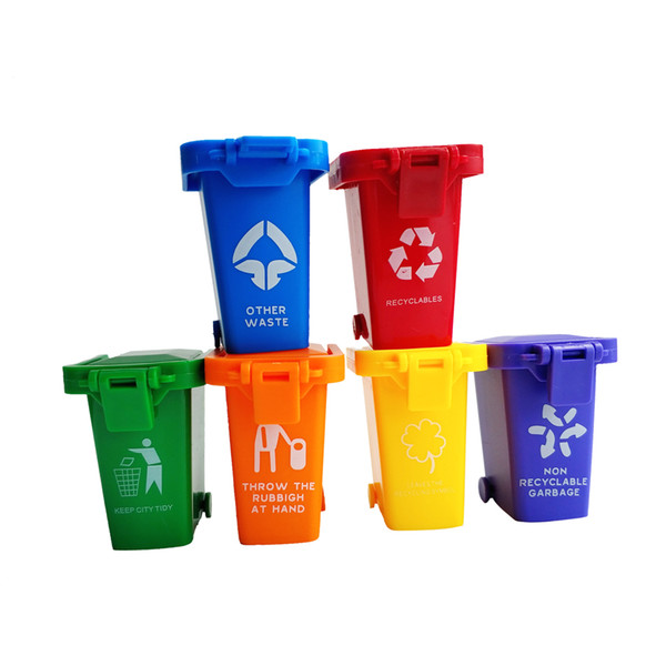 Kids Push Toy Vehicles Garbage Truck's Trash Cans Storage Container 6 Colors