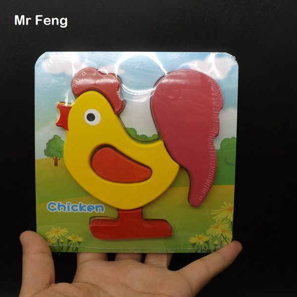 Chicken Cartoon Jigsaw Puzzle Children Kids Wooden Puzzles Teaching Babys Toys Teaching Prop Education ( Model Number B145 )