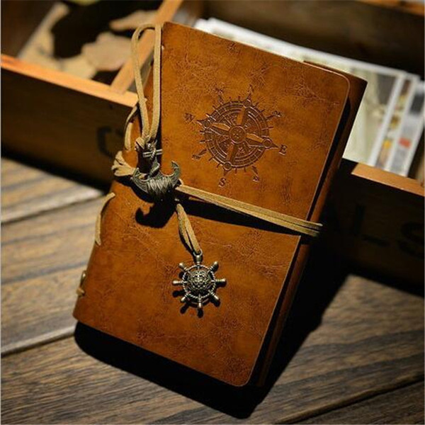 Pirate imitation leather loose leaf kraft paper Notepad retro tie string diary Captain Captain