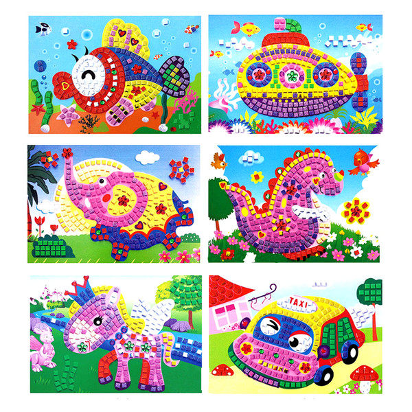 Mix Wholesale 12 Pcs 3D Foam Mosaics Sticky Crystal Art Princess Butterflies Sticker Game Craft Kids Children Gift Intelligent Development