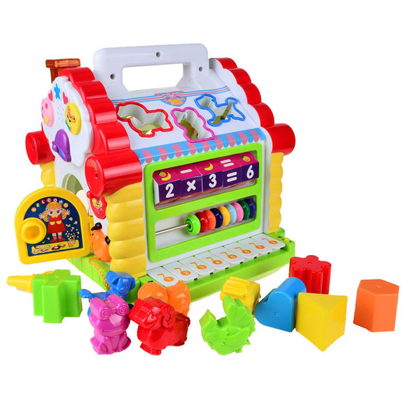 BOHS Multifunctional Musical Toys Colorful Baby Fun House Musical Electronic Geometric Blocks Sorting Learning Educational Toys