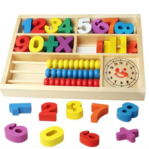 Montessori wooden toy for Children's digital Building blocks baby early education math toys free shipping