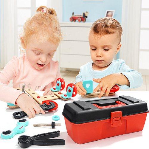 Montessori Children's nut combination disassembly toolbox screw screw disassembly assembly baby hands-on wooden educational toys