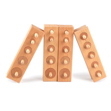 FlyingTown 4pcs/set Wooden toys Montessori Educational Cylinder Socket Blocks Toy Baby Development Education Toy