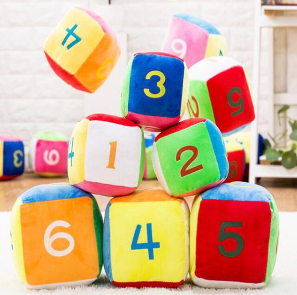 Colorful Stuffed Plush Literacy Number Digital Learning Dice Doll Children Early Educational Toys Birthday Gifts Funny Games Gift