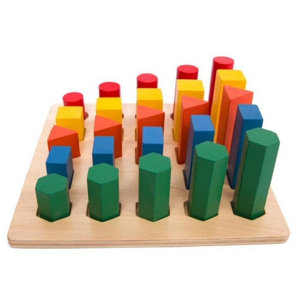 Wholesale- Montessori Educational Wooden Toys For Children Geometry ladder Toy Baby Development Practice and Senses Toys