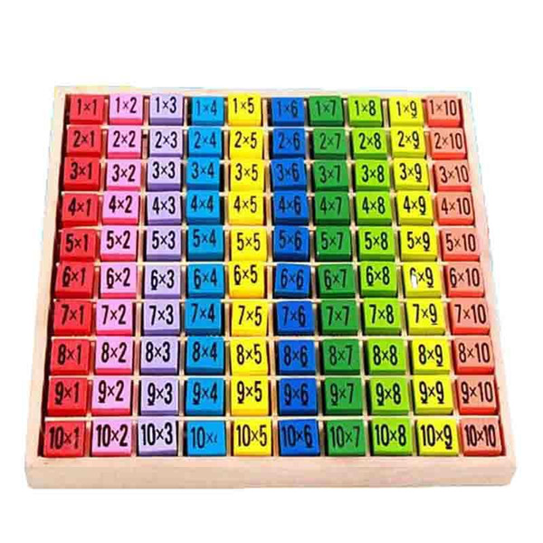 Multiplication Table Math Toys 10x10 Double Side Pattern Printed Board Colorful Wooden Figure Block Kids Novelty Items