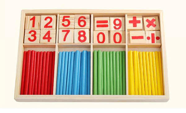 Montessori Wooden Number Math Game Sticks Box Educational Toy Puzzle Teaching Aids Set Materials