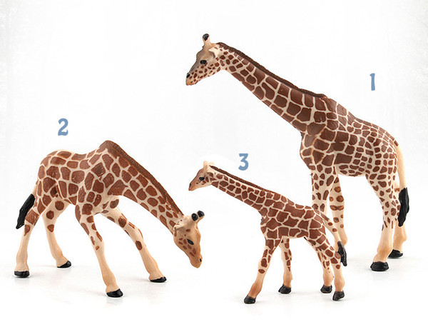 Giraffe family figures mix Giraffes action hobbies decoration model kids gifts display learning toys solid plastic 3pcs/lot pvc Simulation