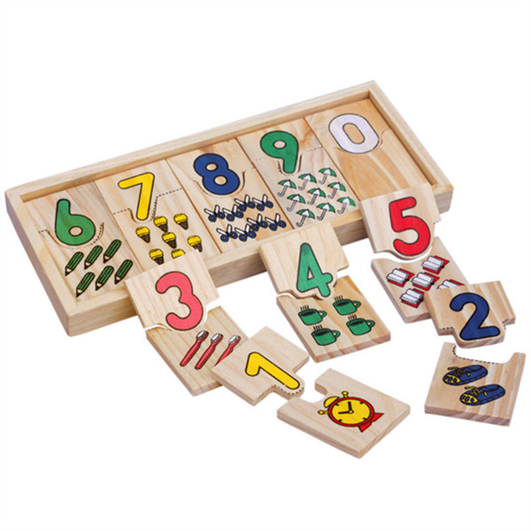 5Sets Baby Kids Children Educational Math Toys Small Number Matching Game Early Learning Number Wooden Box