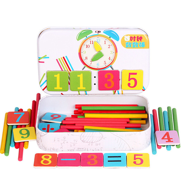 Wooden Math Number Stick Magnetic Mathematics Puzzle Children Baby Education Calculate Game Learning Counting Toy Gifts With Box