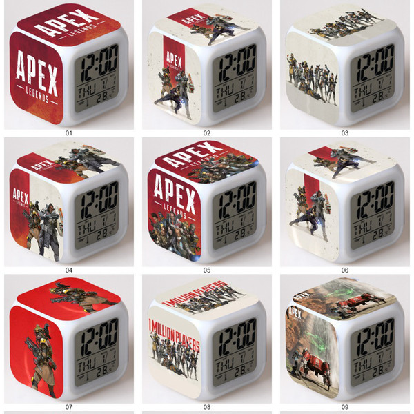 Apex Legends Alarm Clock Digital Square Alarm Clock Apex Legends LED Screen Table Clocks Cartoon Time Clocks Accessories YFA819