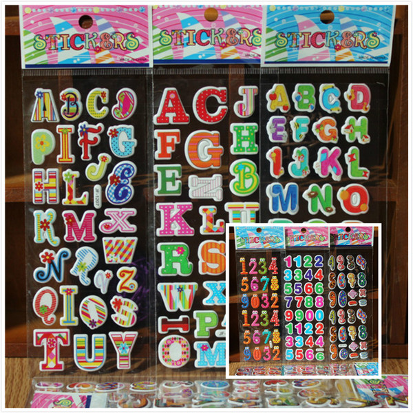 DHL free Cartoon Kids Room stickers Wall cecor ABC number stickers Animals Cartoon kids Small Stickers toys 17*7cm JC41