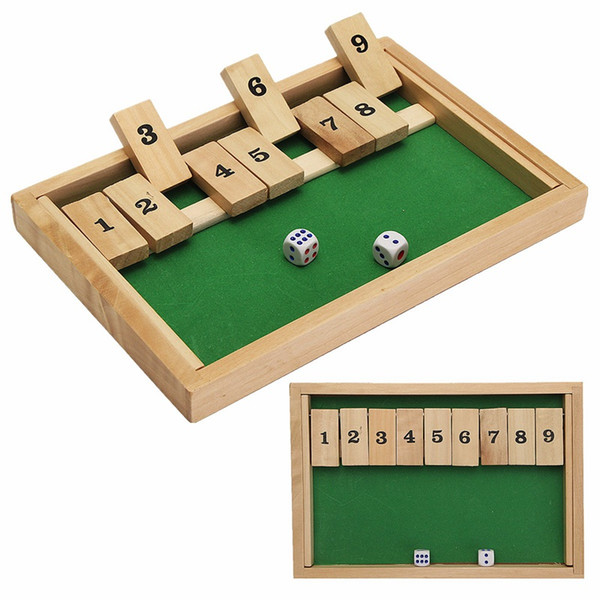 Classic Shut The Box Wooden Board Game Dice Pub Family Kids Toy Christmas Gift Educational Toys Best Gift For Children Kids