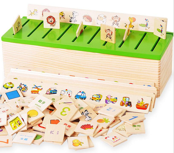 Learning toy box shape classification. Pairing early childhood educational toys. Children's intelligence toys