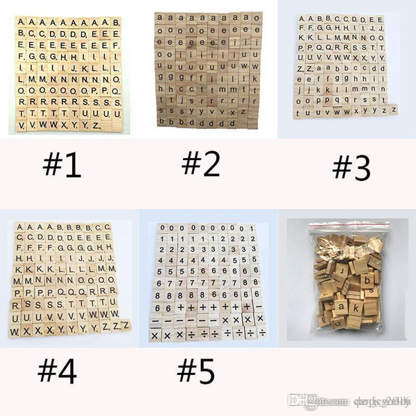 100pcs/set Wooden Alphabet Scrabble Tiles Black Letters & Numbers For Crafts Wood