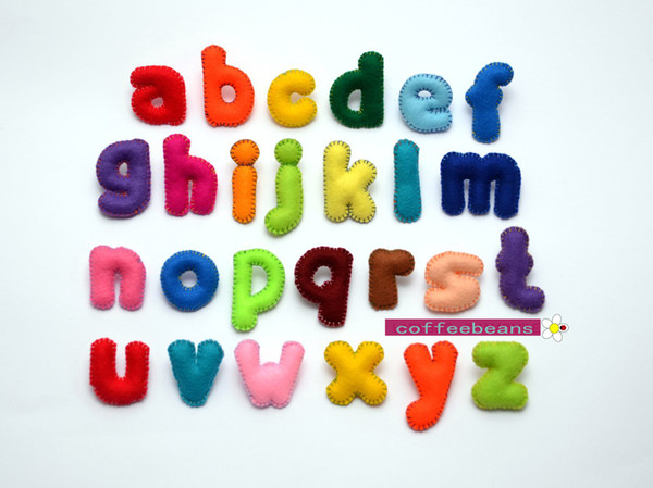 Lower Case Felt Letters Toys - Learning & Education Toys Gifts CHOOSE your LETTERS and COLORS - Price per 1 item - make your own set