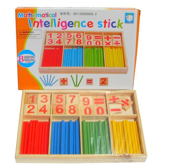 2016 Christmas gift Montessori Wooden Number Math Game Sticks Educational Toy Puzzle Teaching Aids Set Materials