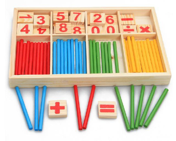 Baby Toys Counting Sticks Education Wooden Toys Building Intelligence Blocks Montessori Mathematical Wooden Box Children Gift