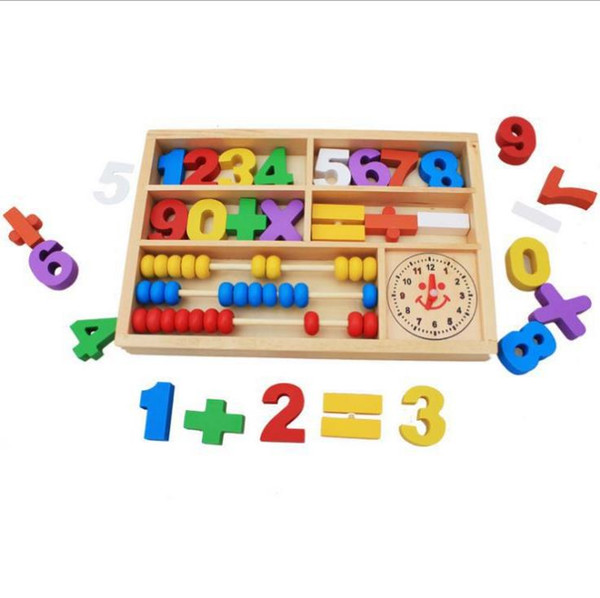 Puzzle Digital Computing Colored Pillars Early Learning Mathematics Enlightenment Wooden Digital Learning Box Game Box Wholesale Free DHL