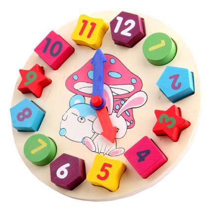 New Children Educational Toy Wooden Blocks Toys Digital Geometry Clock Baby Boy Girl Gift Bricks Blocks