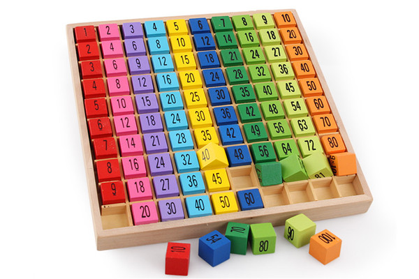 Mathematical Numeric Cognitive Teaching aids Children's Early Learning Intelligence Number 10*10 Multiplication Table Children's Wooden Toys