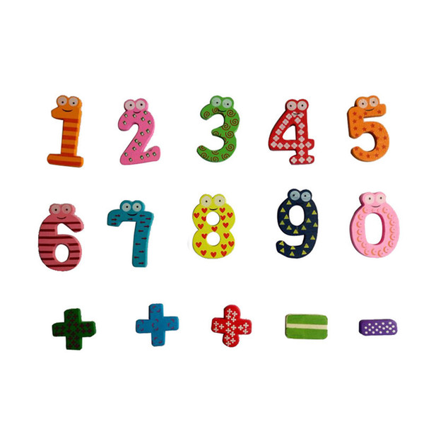 15pcs Magnetic puzzles Wooden Numbers Math Set Digital Baby Educational Toy brinquedos 1 set develop children's ability #