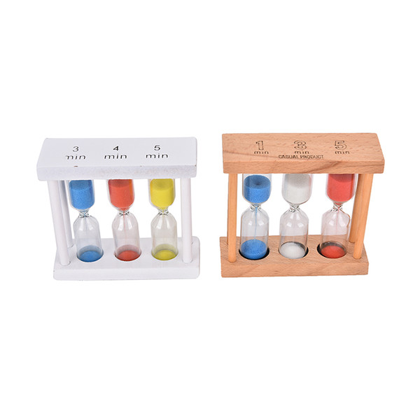 Wholesale- Educational Toys 1/3/5Min Wood Frame Glass Sand Sandglass Hourglass Timer Clock Time Decor Gift for Kids Children