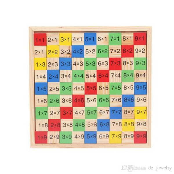 2018 Multiplication Table Math Toy 9x9 Double Side Pattern Printed Board Colorful Wooden Figure Block Kids Educational Toy