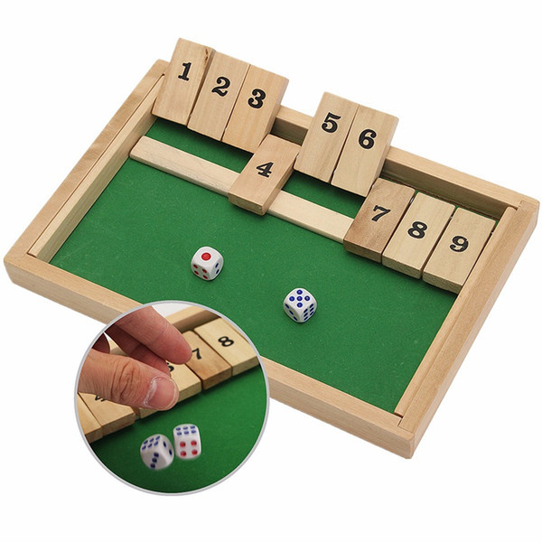 Wholesale- Classic Shut The Box Wooden Board Game Dice Pub Family Kids Toy Christmas Gift Educational Toys Best Gift For Children Kids