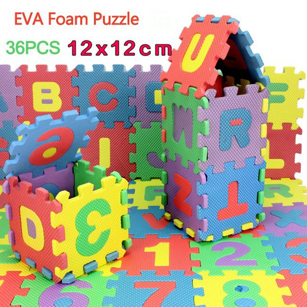 36Pcs 12CM*12CM Environmentally EVA Foam puzzle Numbers+Letters Play Mat Puzzle Floor Mats Baby Carpet Pad Toys For Kids Free Shipping