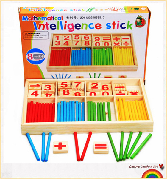 Wooden digital sticks for children, baby early education digital stick toy,Kindergarten Montessori math teaching aids.