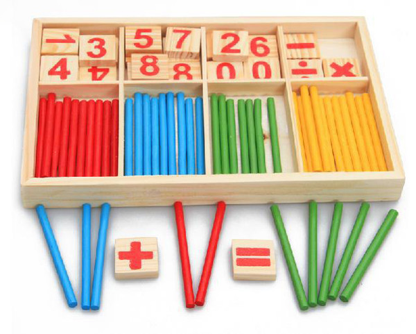 1pc Baby Toys Counting Sticks Education Wooden Toys Building Intelligence Blocks Montessori Mathematical Wooden Box Children Gift