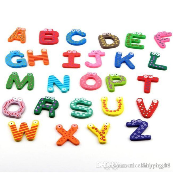 2018 New arrival 1set Fridge Wooden Magnet Baby /Child Toy A-Z ABC Educational Alphabet 26 Letters YKS T64