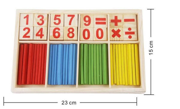 Montessori Wooden Number Math Game Sticks Box Educational Toy Puzzle Teaching Aids Set Materials