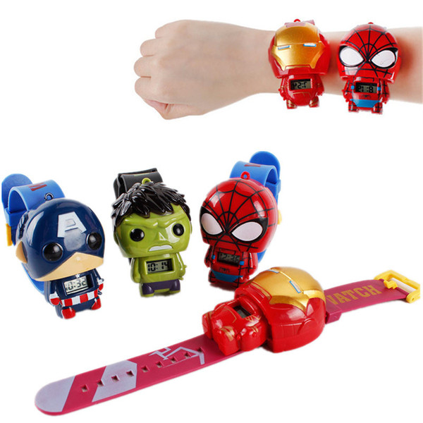 The Avengers Cartoon Watches 4 Styles Children Superhero Watch Education Toys Birthday Christmas Gifts B0228