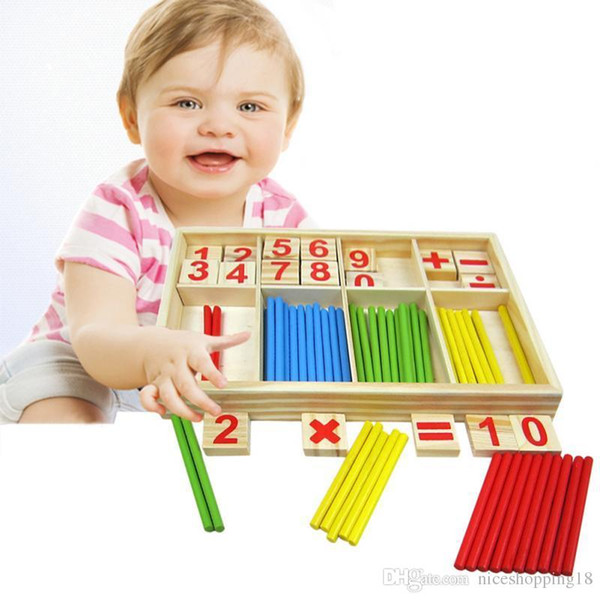 Baby Toy Wooden Blocks Montessori Educational Toys Mathematical Intelligence Stick Building Blocks gift T62