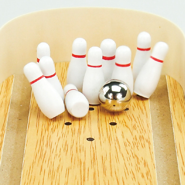 Mini Wooden Desktop Bowling Game Toy Set Fun Indoor Parent-Child Interactive Table Game Bowling Developmental Toy