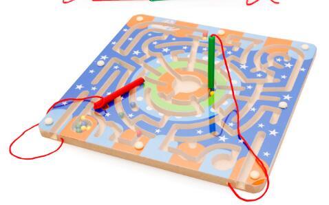 Wooden magnetic magnet transport pen maze young children's intellectual power desktop toys