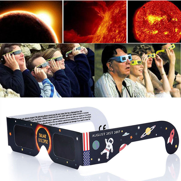 American Solar Eclipse Glasses Multicolor Paper Frame Viewer Safe Glasses Protect Eyes to See Solar Eclipse OTH024