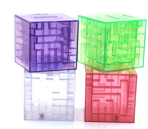 Free shipping MONEY MAZE coin box puzzle gift game prize saving bank educational toys