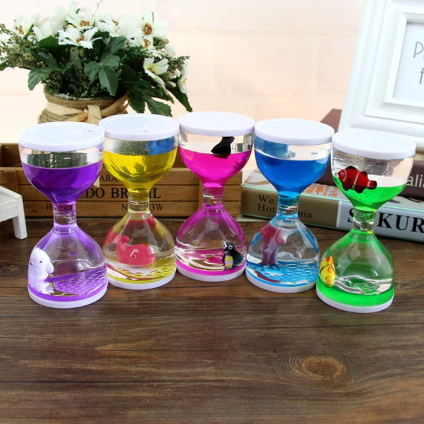 Creative belt animal oil drop oil leak toy plastic funnel decoration liquid hourglass dynamic timer new strange puzzle educational toy