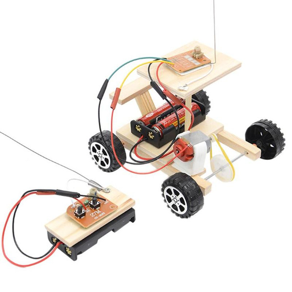 Wireless Remote Control Racing Model DIY Kit Wood Kids Physical Science Experiments Toy Set Assembled Car Educational Toy