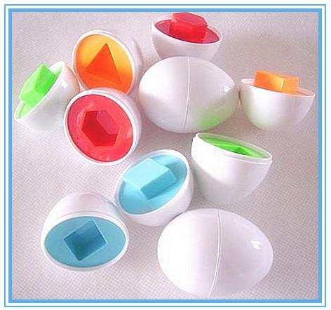 Free Shipping HOT SALE 6pcs/lot colorful shape-matching eggs shape puzzle educational toy