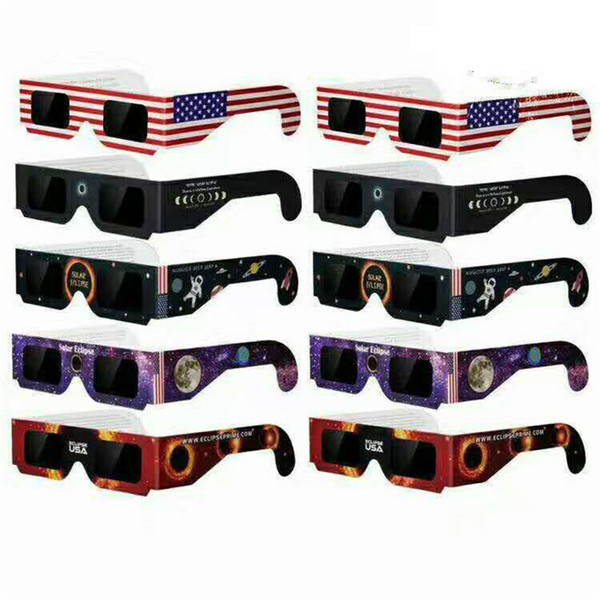 American Solar Eclipse Glasses Multicolor Paper Frame Viewer Safe Glasses Protect Eyes to See Solar Eclipse OTH024