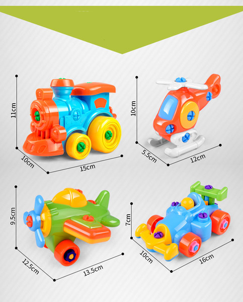 Kawaii kids baby early learning airplane disassembly assembly puzzle education toys cartoon train car small toy