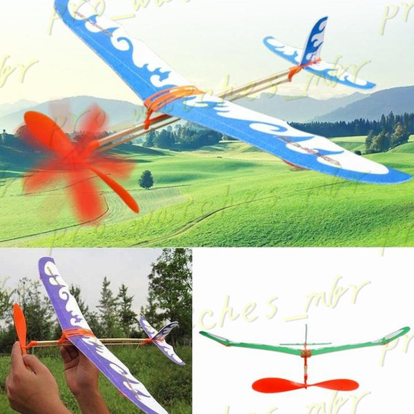 Foam Elastic Powered Glider Plane Thunderbird Kit Flying Model Aircraft Toy For Kids Boys Girls Gift H0135